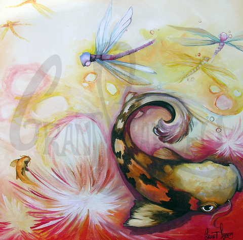 Koi with Dragonfly