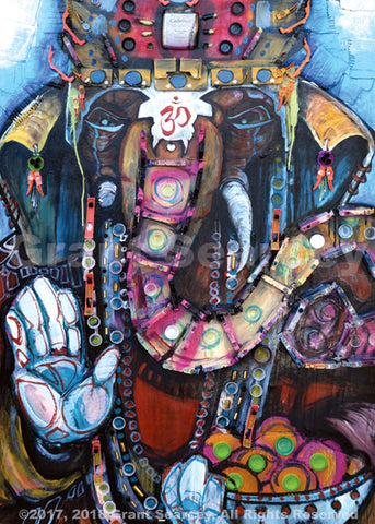 Ganesh Mixed Media Collage