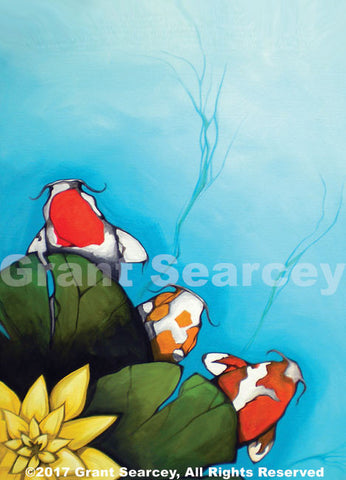 Koi with Yellow Lotus